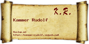 Kammer Rudolf névjegykártya